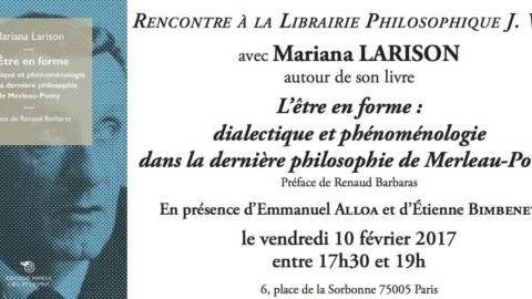 Presentación del libro “L’être en forme. Phénoménologie et dialectique dans la dernière philosophie de Merleau-Ponty”