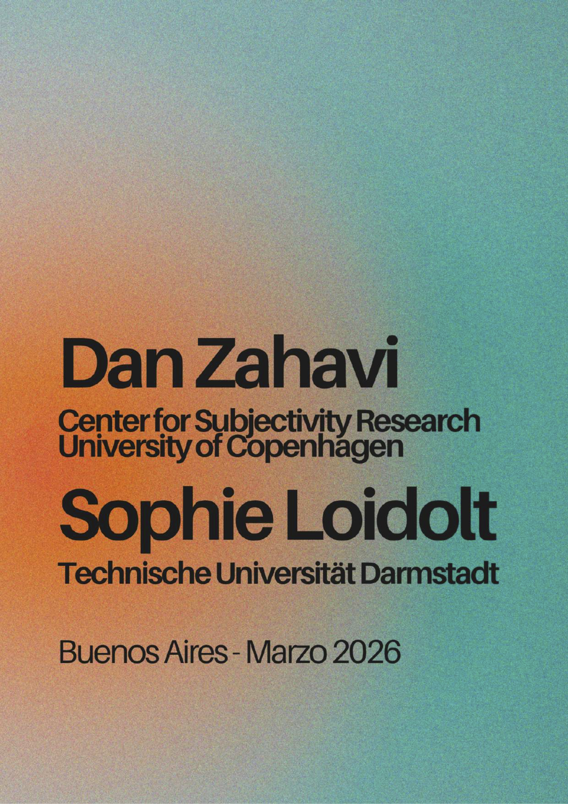 Dan Zahavi y Sophie Loidolt en Buenos Aires // Marzo 2026